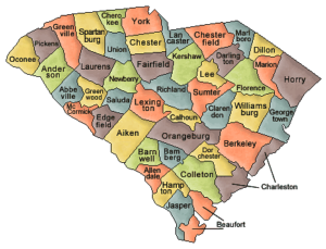 south carolina counties map