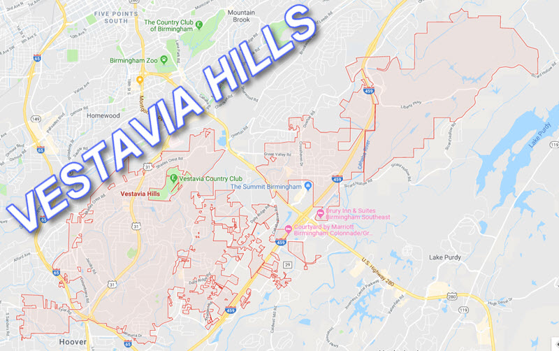 Vestavia Hills AL Map
