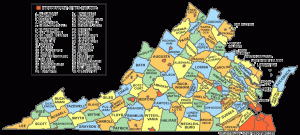 Virginia Counties & Cities Map